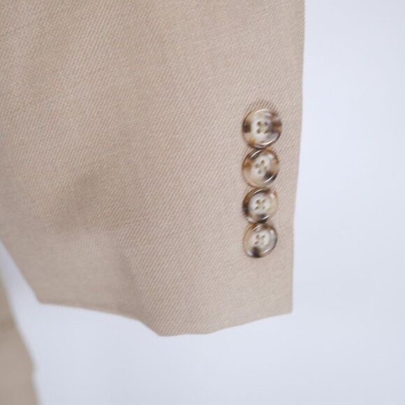 Jos A Bank Wool Silk Ramie Woven Wool Tan 2 Button Blazer 40R Tagged 41R - Picture 3 of 13